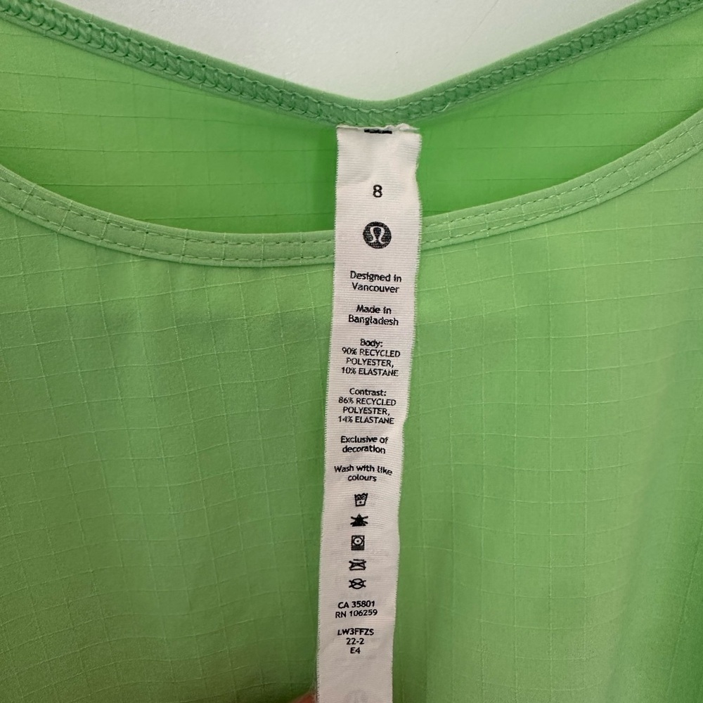 Lululemon Green Women's Running Top Size 8 - Picture 2 of 4